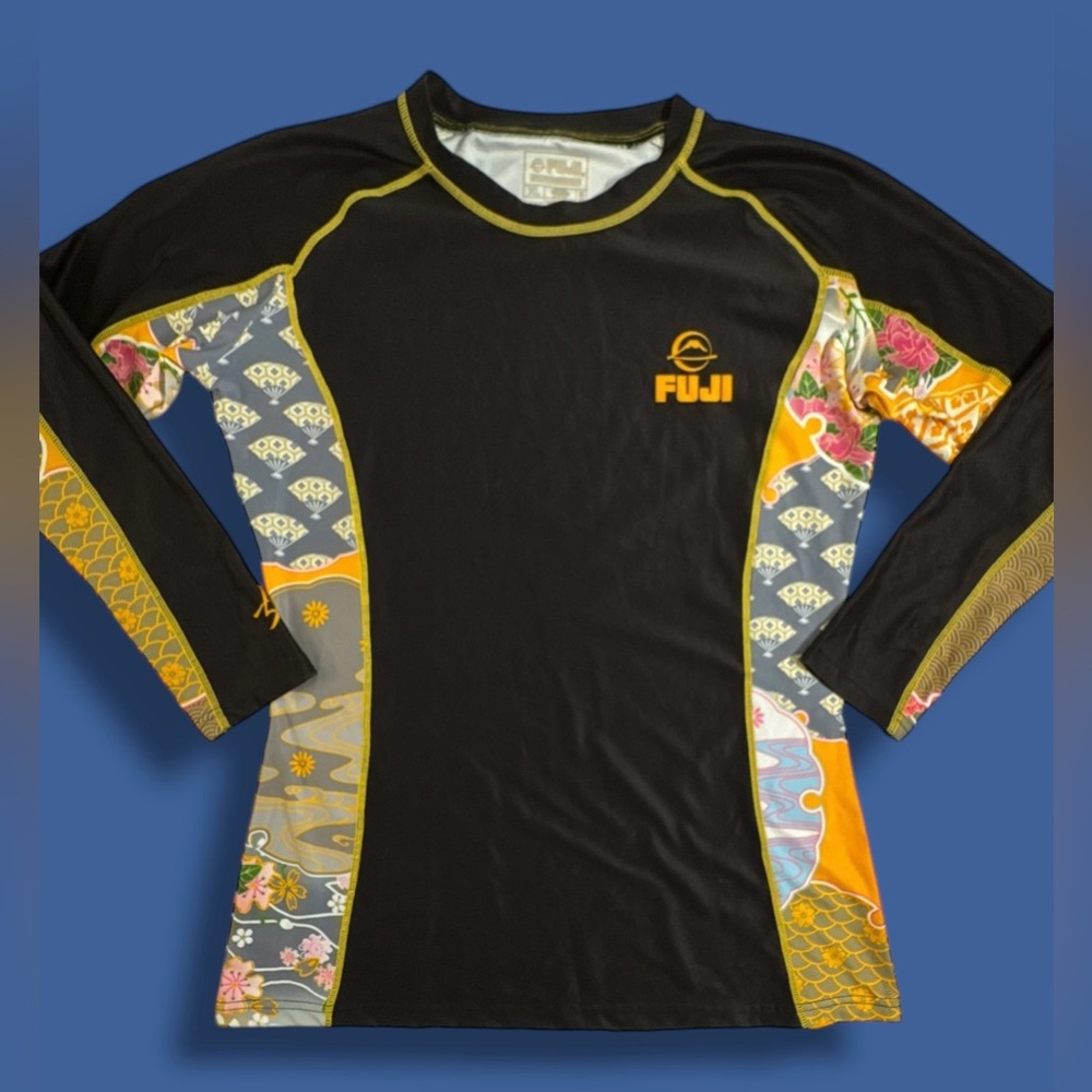 FUJI Black & Multicolor Long Sleeve Swim Coverup